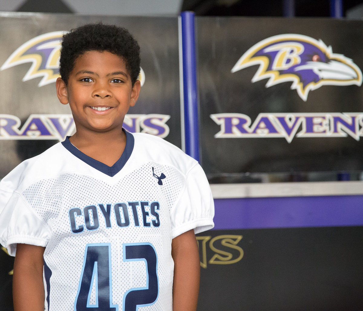 mcpsvolunteers's tweet photo. Maddox and his new football jersey thanks to @UnderArmour and @Ravens! #maddoxphoenix #ravens #IWILL #csafootball https://t.co/L652aUZ2Xi