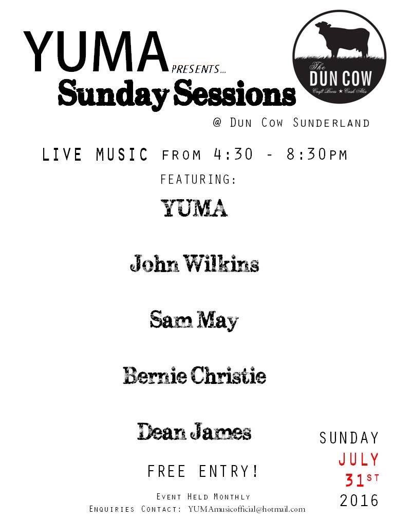 We're at <a href="/the_dun_cow/">Dun Cow Sunderland</a> with Dean James tonight. <a href="/YUMAmusic_/">YUMAmusic</a> are kindly hosting an afternoon here - git canny!