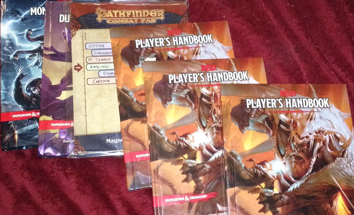 Paul_Gerrish's tweet photo. Getting ready for my Drop-In #DnD game. I think I have enough books. #StrongNerd #NerdLife https://t.co/wMblZ6Hqsj