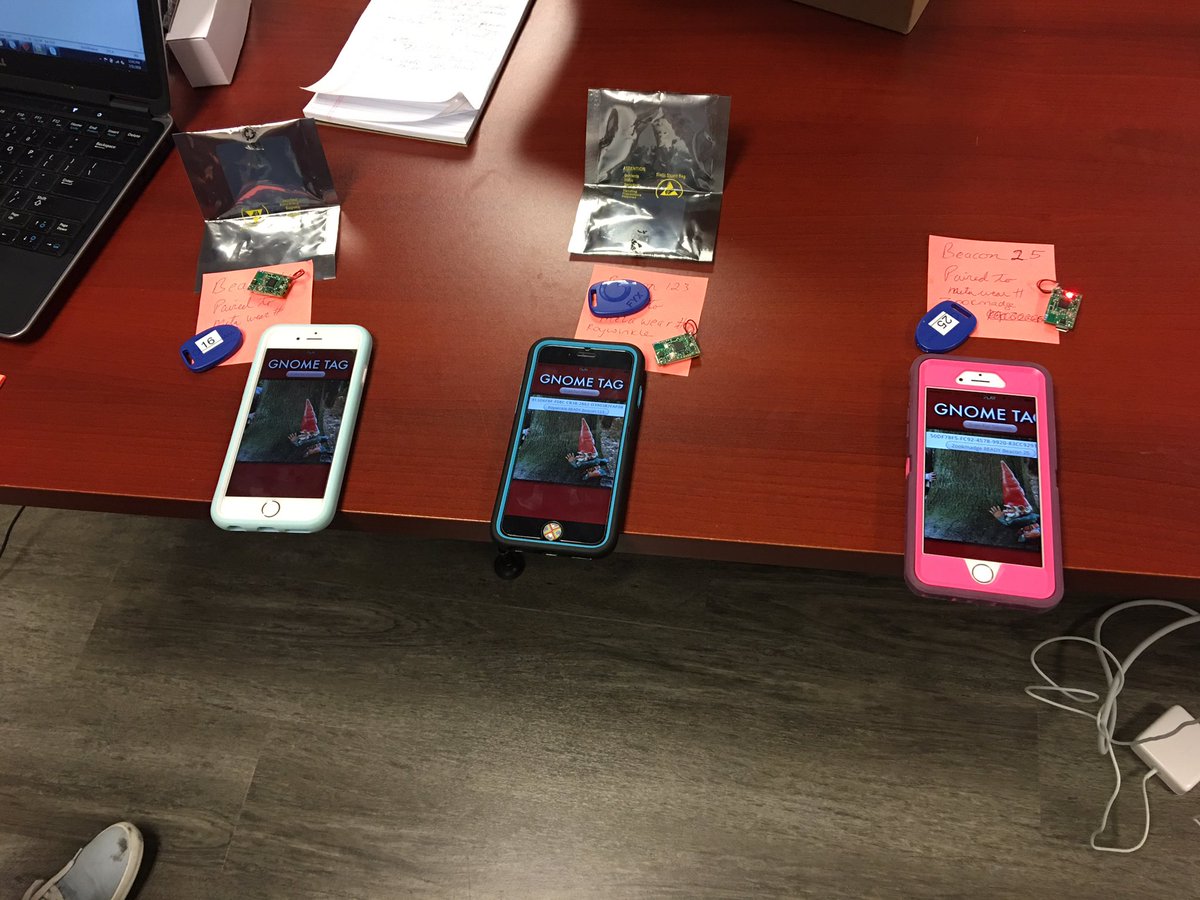 UIBusyBetty's tweet image. MetaGnome team testing beacons, metawear and our awesome iOS app. #WWCode #WWCATLHack