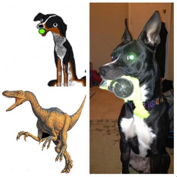 ClownShoesPpl's tweet image. *speculative, uconfirmed by DNA testing #NationalMuttDay #simpledog #velociraptor #hyperboleandahalf @AllieBrosh