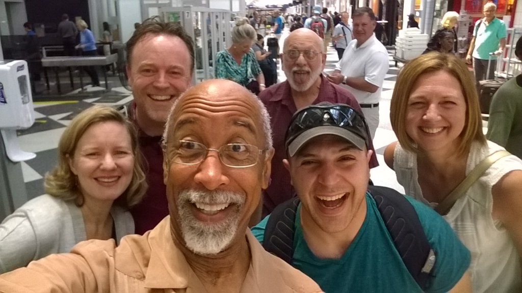 MyersMedia0429's tweet photo. That moment you come from different parts of city, wind up @ #PreTSA @ same time & #notBernieSanders photo bombs. https://t.co/Yfn0Uah7yB