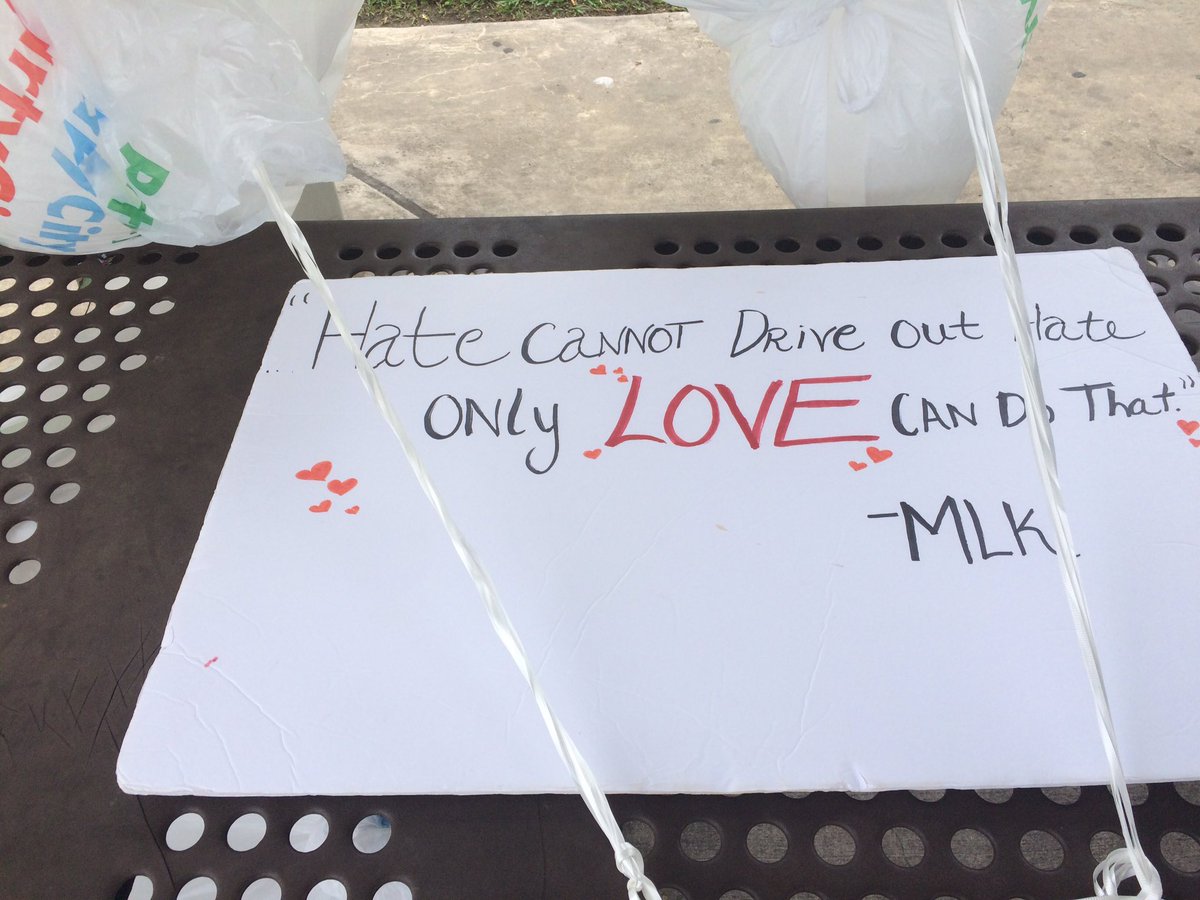 HarrisonGuy's tweet photo. Sign making in progress for #MLKSitInHOU #MLKSitIn cone by. 2:30. MacGregor park! https://t.co/1ZYM3rcmva