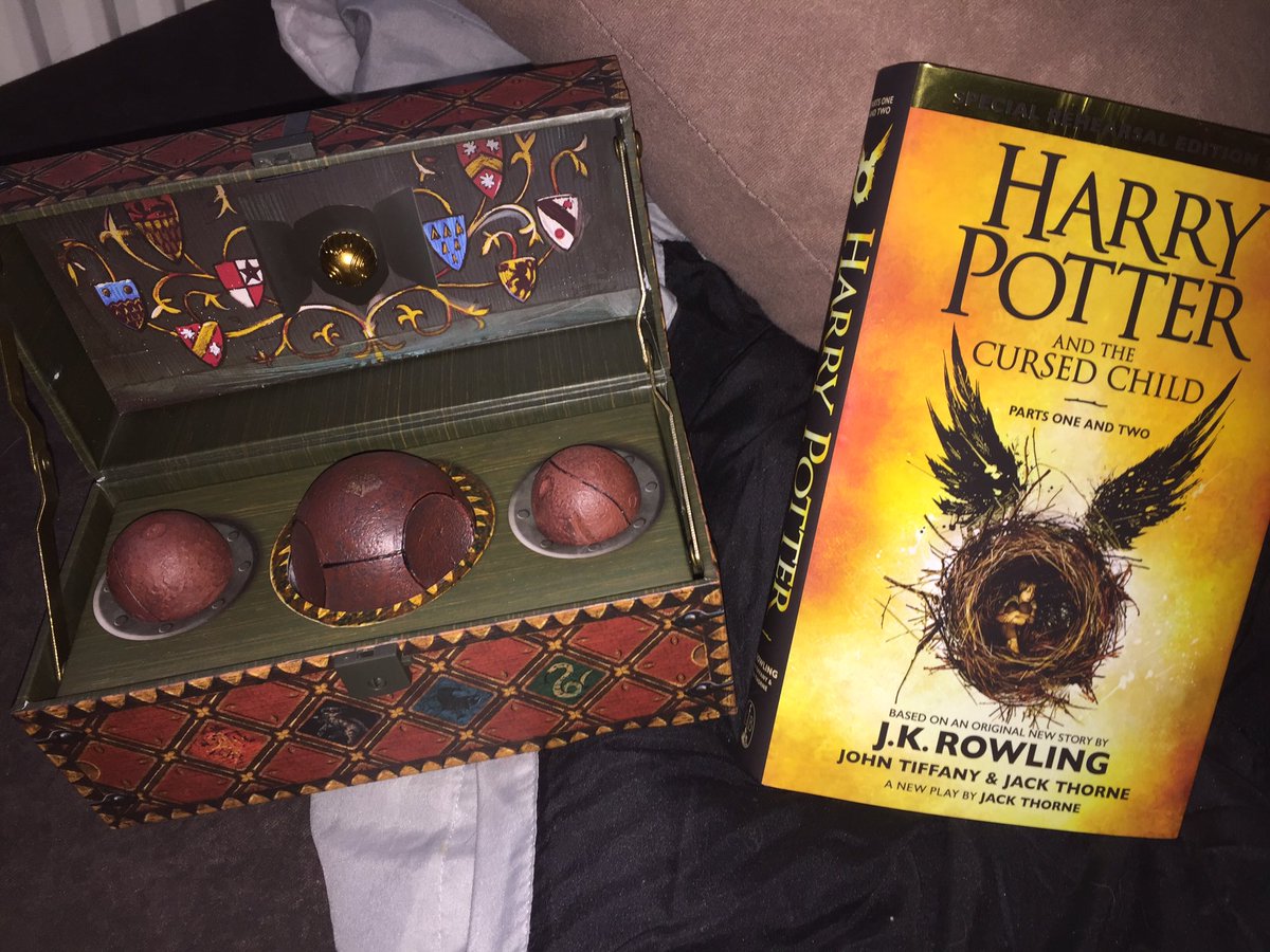 Official_DanBam's tweet photo. Can't wait to read the #CursedChild and I got myself a quidditch set to go into my collection cupboard 😍 https://t.co/7765vSdiGr