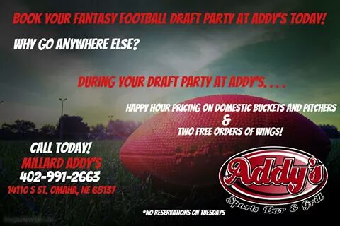 Addysbar's tweet image. Book your Fantasy football draft at Addy&apos;s