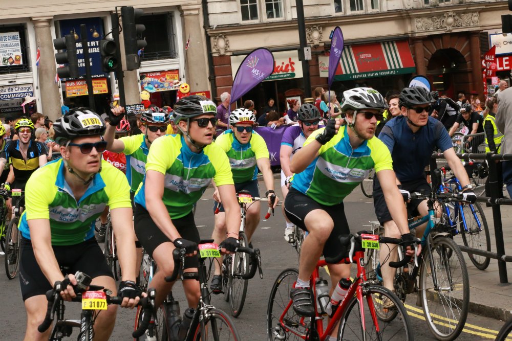 Great effort from our <a href="/RideLondon/">Ford RideLondon</a> cyclists. Take a look at our photos from today #Ride100Alz ow.ly/8cjT302Mldb