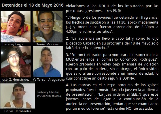 En libertad 04 de nstros presos políticos:Daniel Morales,Jose G. Hernández,Yefferson Araguache, Deivis Hernández #QS