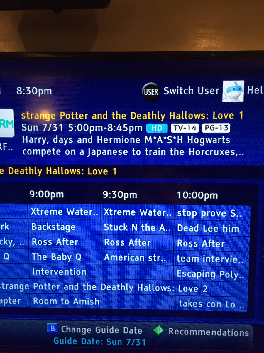 bdmcpheron's tweet photo. "Harry, days and Hermoine M*A*S*H compete on a Japanese to train the Horcruxes..." @CoxComm #cablefails https://t.co/BLZKyeMHWM
