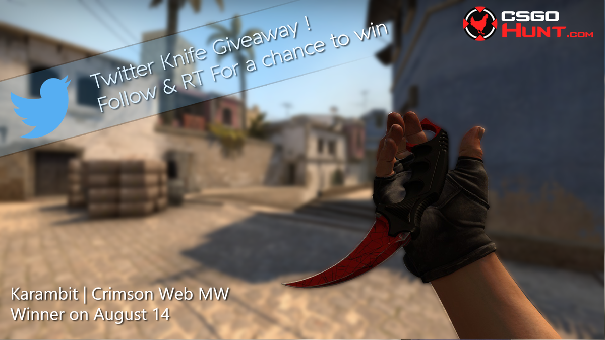 CSGOHunt's tweet image. New weekly giveaway! Follow &amp;amp; RT for a chance to win a Karambit Crimson Web MW #CSGOgiveaway #CSGO #CSGOHunt