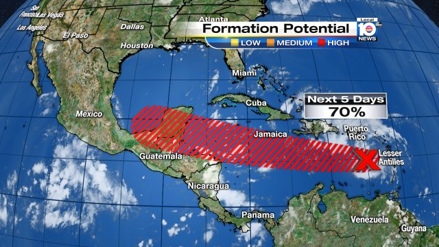 Tropical Update from @TrentAricTV a tropical wave has a 70% chance of developing in the next 5 days https://t.co/LZmTiWDm9W