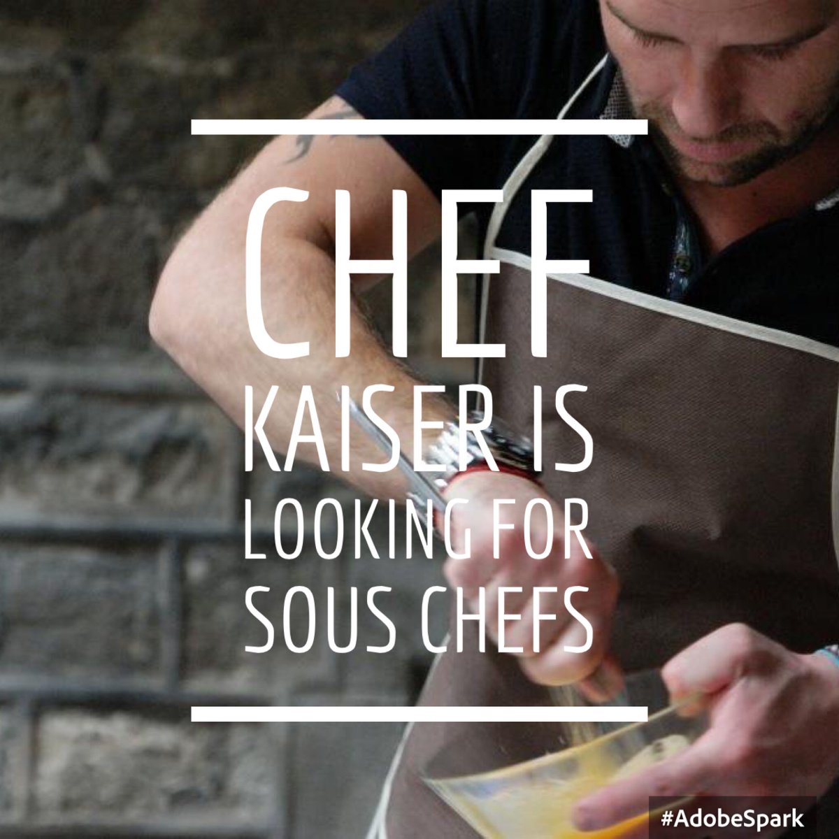 chefkaiser's tweet photo. I'm on the hunt for the right person to join my team! #thisischeflife contact @chefkaiser on Instagram or Twitter https://t.co/6fcqWCfQAz