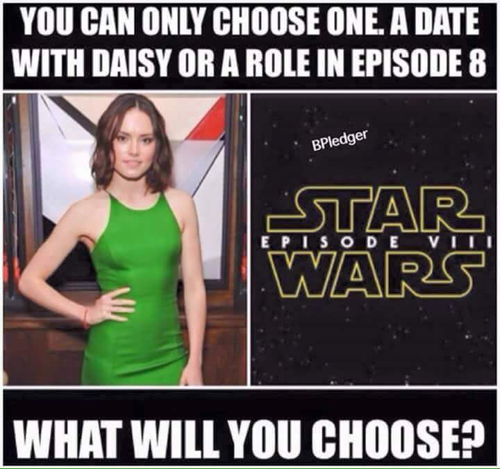 stevenseagull4's tweet photo. I'd choose a role in Star Wars where I get to fuck Daisy. #StarWars #OneBadGull #PlayOnPlaya https://t.co/WcAWvsOcbj