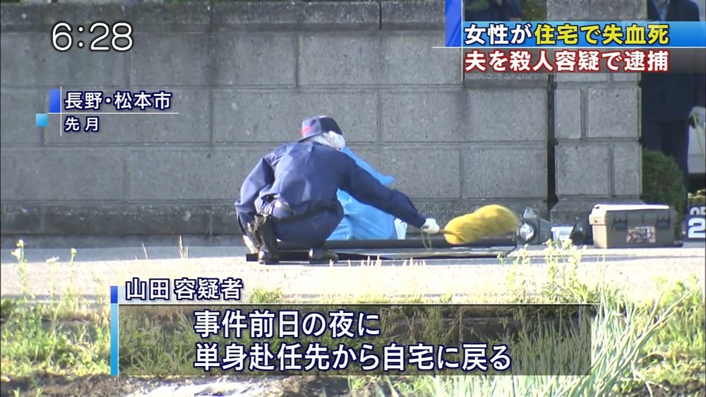 日刊時事ニュース 松本市梓川倭の殺人事件 妻殺害容疑で夫逮捕 T Co 8s7dzd9nci 今年の6月 松本市梓川倭の住宅で妻の山田佐登美さんが殺害された事件で 長野県警は 夫の会社員 山田光則を殺人容疑で逮捕した