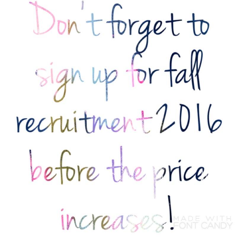 Tomorrow the price increases for fall recruitment from $80 to $95! Sign up TODAY! #uwgpanhellenic16