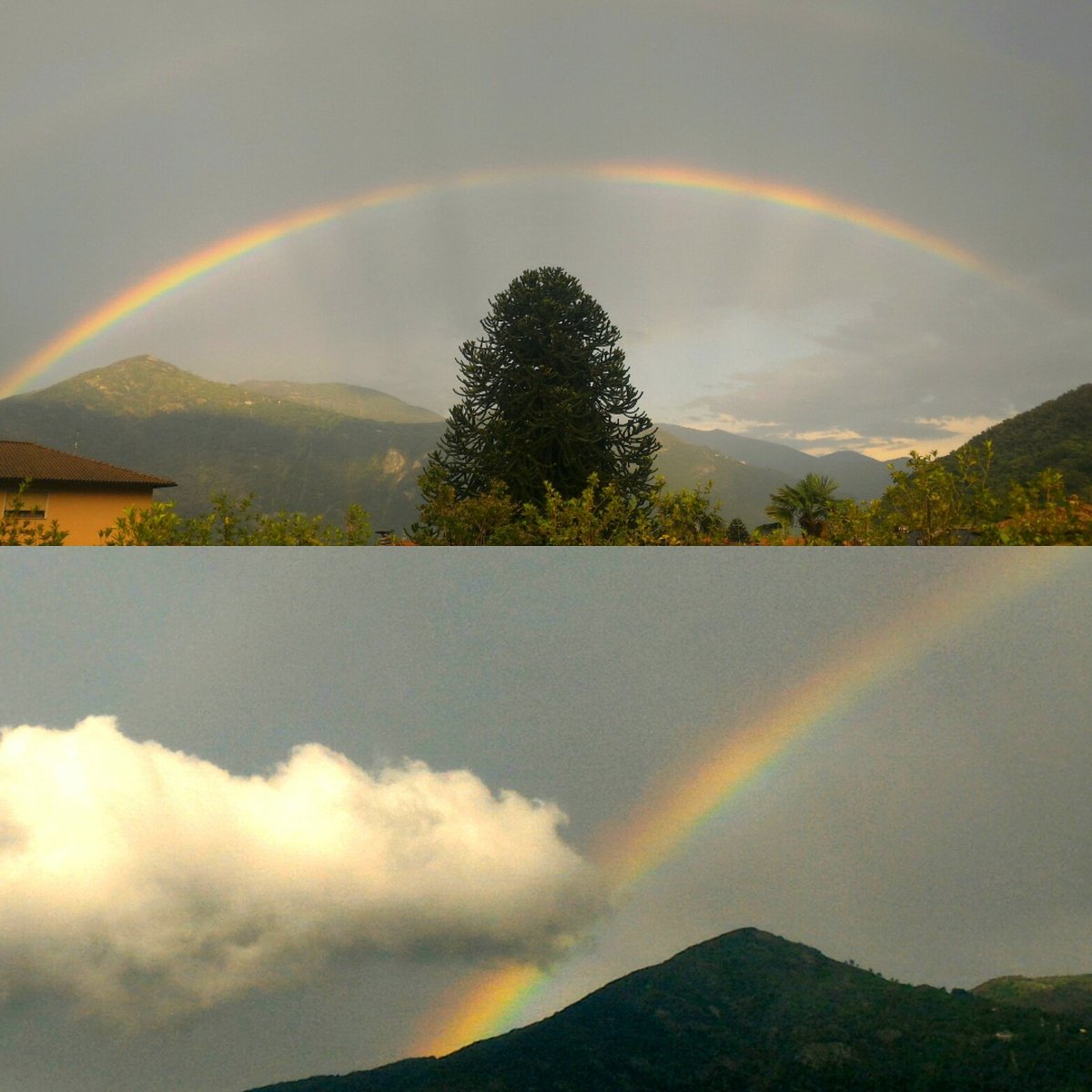 E oggi .....#arcobaleno fu.
#lagoMaggiore .
#Lake #thunder #rainbow #sunday #Italy 
🌈