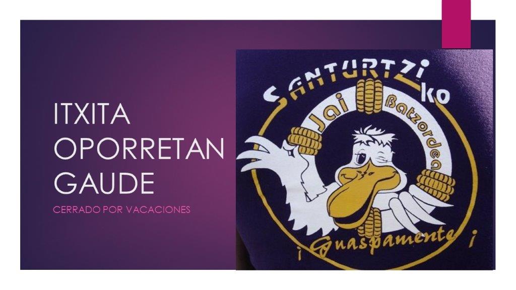 ComicaoDoFestas's tweet photo. Itxita oporretan gaude - Cerrado por vacaciones https://t.co/qopdGvib8r
