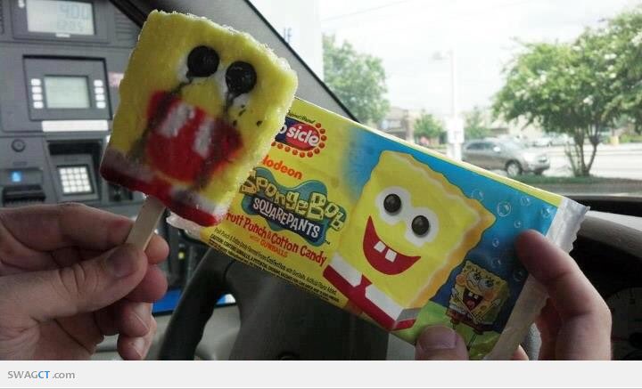 50alwaysAbdi's tweet photo. #FakeIceCreamFacts Why is my spongebob ice cream crying #falseadvertisements https://t.co/lXFGmrq0lW