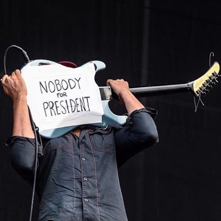 Rocking #lollapalooza with my face. #NobodyForPresident
