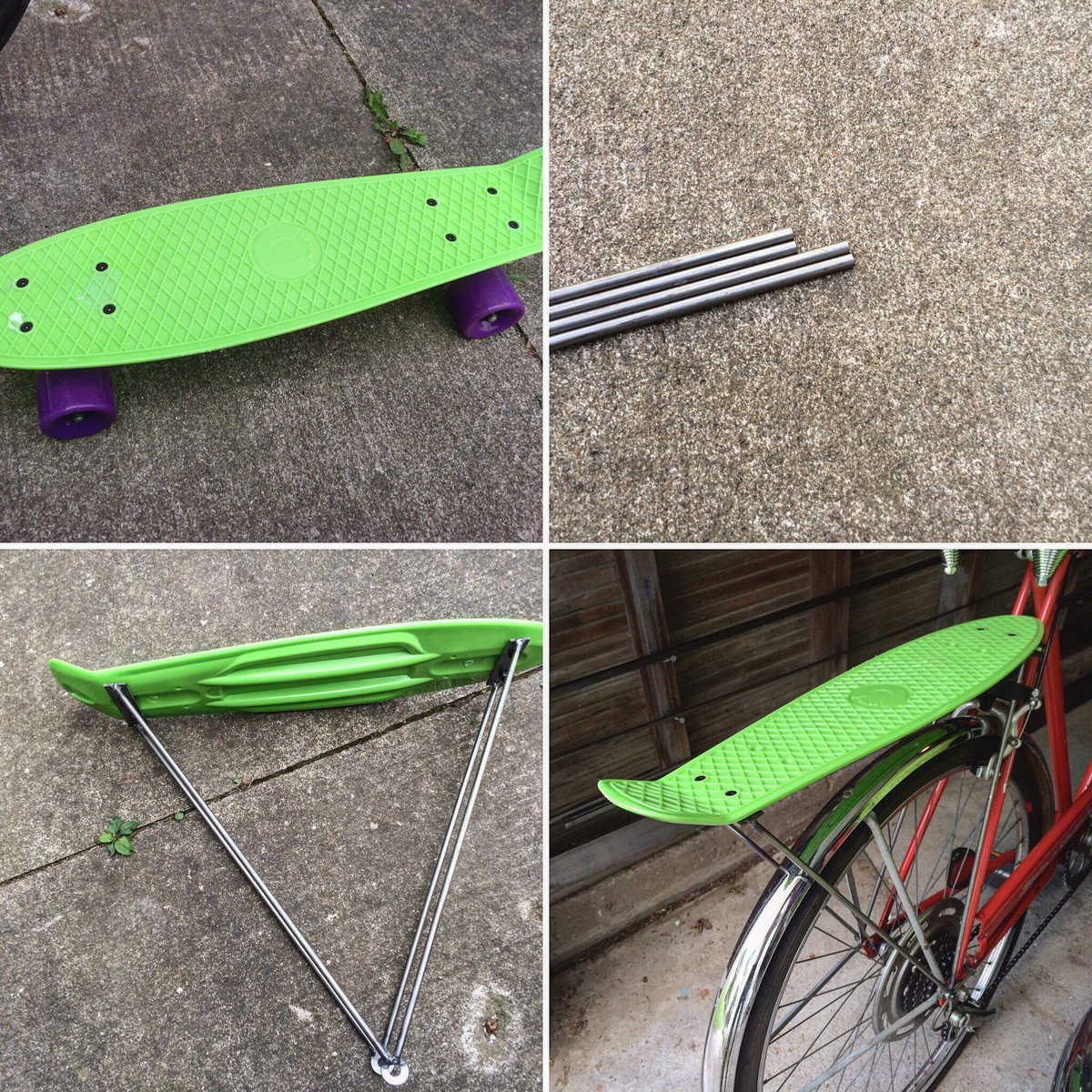 skateboard holder for bike