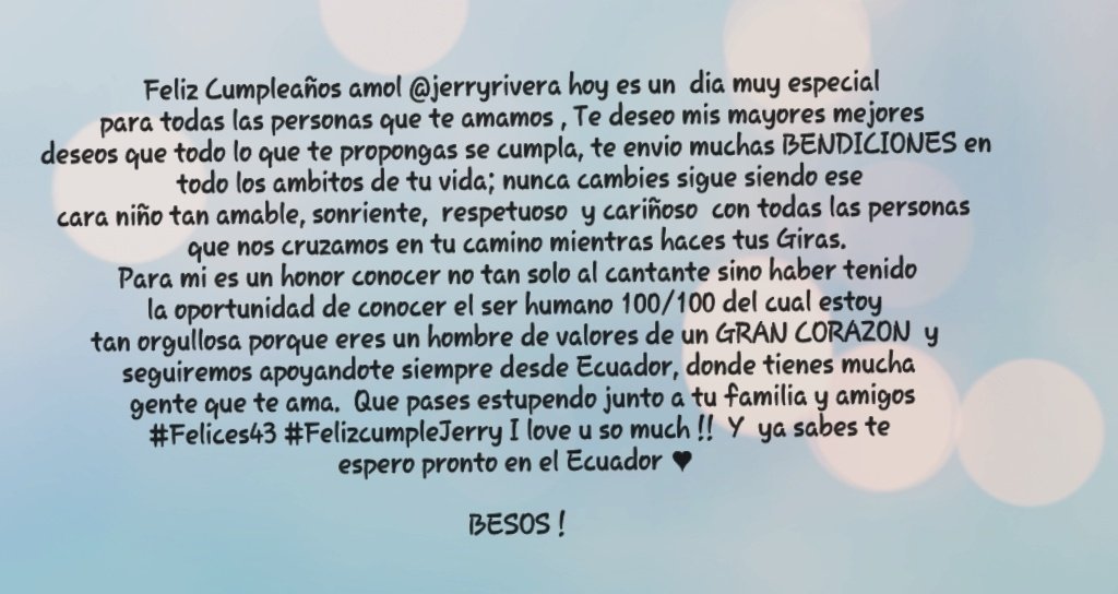 roxeliza's tweet photo. El cuarentón mas guapo de todos !!! #happybdaytou @jerry_rivera https://t.co/MNs6SdMkAu