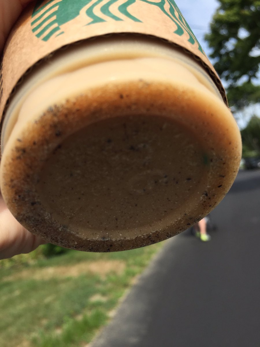 Today's iced coffee. Really <a href="/Starbucks/">Starbucks</a>? Really? #crunchycoffee#beanfragments