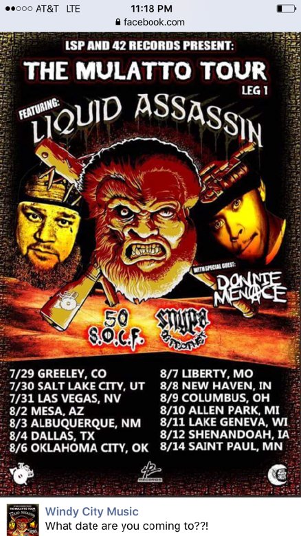 localclowncrew's tweet photo. #MulattoTourft @LiquidAssassinwsg @SnypaDaProphet @DonnieMenaceToday: #Dallas8.6 #Oklahoma city8.7 #Libertyhttps://t.co/wdaYQ5adn0