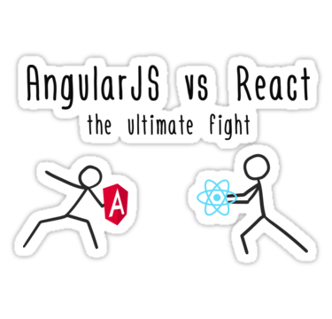 AngularJS_News's tweet photo. "AngularJS vs React" Stickers by maximumart https://t.co/miVuZDjZDY  via @maximumartzone https://t.co/Nz3e1womKJ