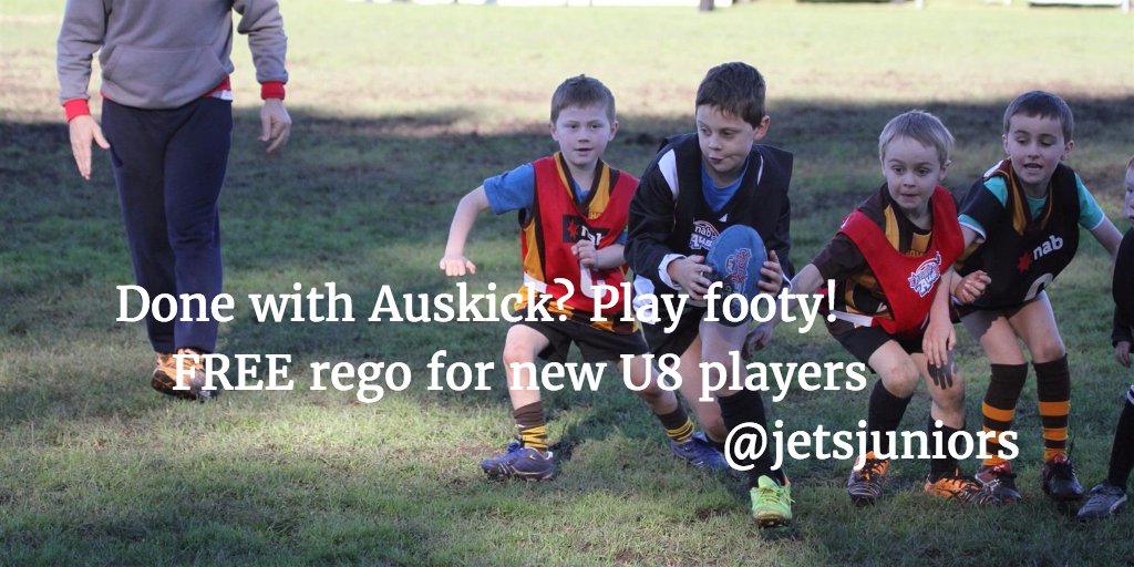 jetsjuniors's tweet photo. Done with Auskick? Play footy with #JetsJr. Registrations opening soon - FREE for new U8 players! https://t.co/b69hpnF3Z5