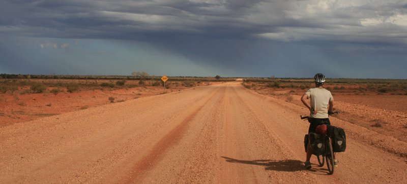 Out here it only rains when a cloud gets lost – what are the chances? rideonmagazine.com.au/wrong-side-of-… #outback #cycletour