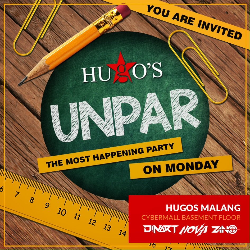 UNPAR GENERATION 50% off for tonite <a href="/HugosMalang/">Hugos Malang</a> w/ <a href="/dul_hug/">Hai, Dul</a> <a href="/dinar_kemana_ya/">Dinar Kah</a> <a href="/acaraapa_com/">acaraapaDotcom</a> <a href="/event_mahasiswa/">IG: EVENTMAHASISWA</a>