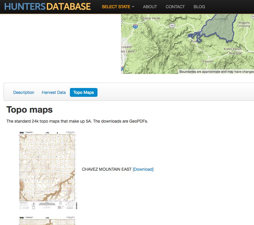 HuntersDB's tweet image. Every AZ unit now has a list of 24k topos that make up the unit.  huntersdb.com/arizona/5a