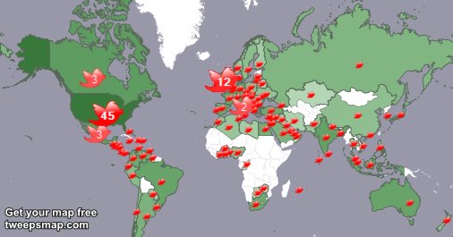 My followers are in USA(45%), UK.(12%)... Get your map too: https://t.co/vIa7IrlRJf https://t.co/DNx
