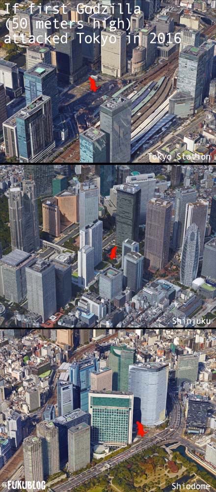 How Tiny The Original Godzilla 50 Meters Tall Would Look Attacking Modern Day Tokyo