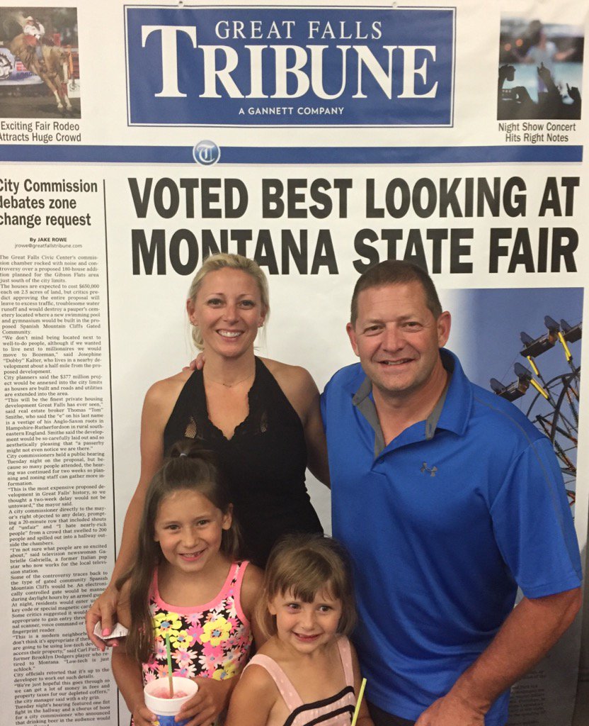 straussjamesv's tweet photo. Great to have Sen. Ed Buttrey and his beautiful family stop by the Trib booth at the #mtstatefair tonight. https://t.co/seI9c1BCFm