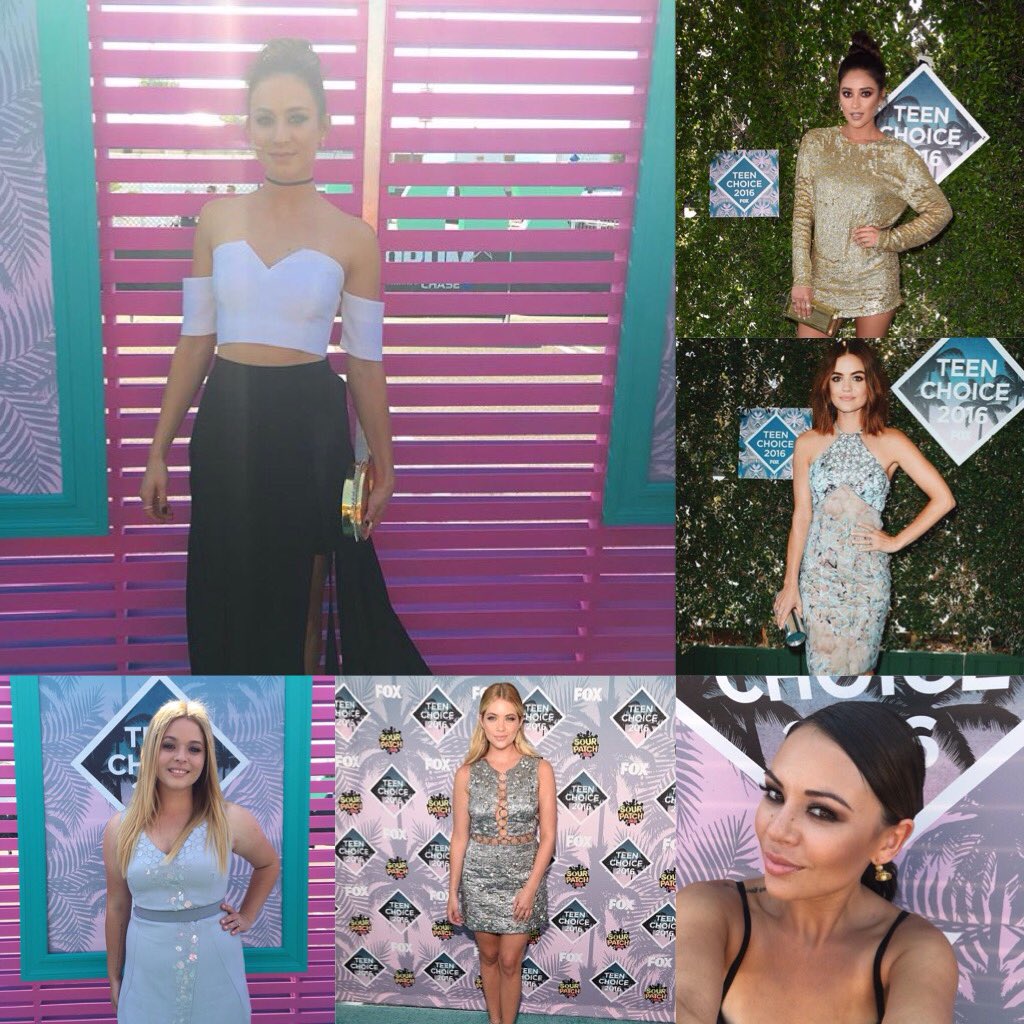 townsofrosewood's tweet photo. The beautiful ladies of @PLLTVSeries at #TeenChoice looking absolutely gorgeous @AshBenzo @shaymitch congratulations https://t.co/EtwiYhlemd