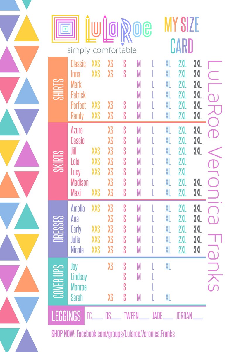 Lularoe Shirt Size Chart