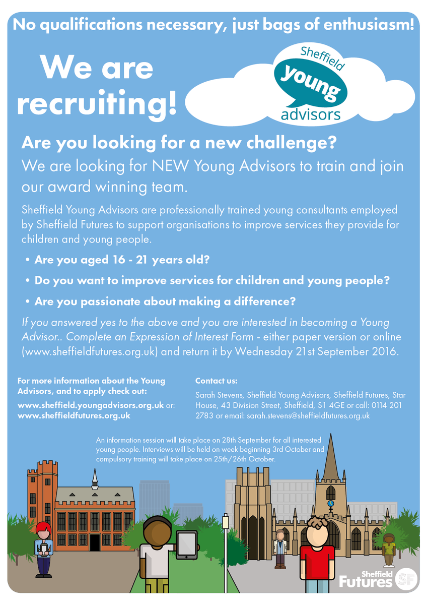 SheffieldYA's tweet photo. Are you aged 16-21yrs and want a job that makes a difference?  https://t.co/lqLGRp0FOf