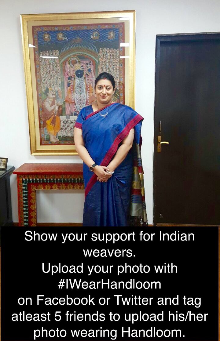 I support Indian weavers, here's my #IWearHandloom look - Handwoven Silk from Bihar. Share your look &amp; tag 5 people
