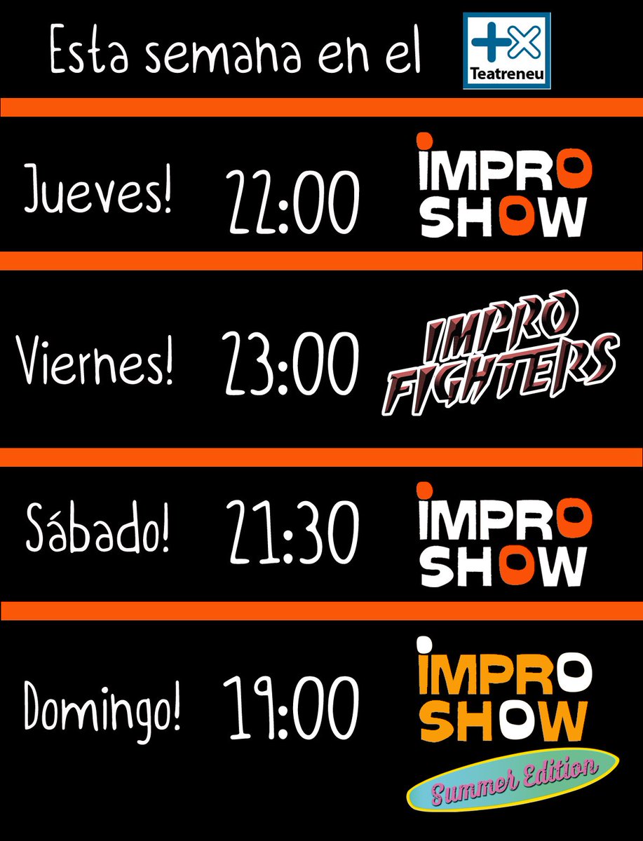 PLANETAIMPRO's tweet photo. FELIZ LUNES A TODOS!! #Improshow
#improfighters #planetaimpro #impro #SUMMEREDITION #elmejorplan https://t.co/wFlWkd9BJj