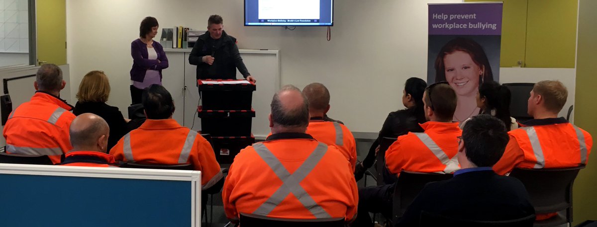 WorkSafe_Vic's tweet photo. Brodie's Law Foundation at an anti-bullying session for Pacific National on July 27. Proud to support their work https://t.co/Z4XTsPuXVw