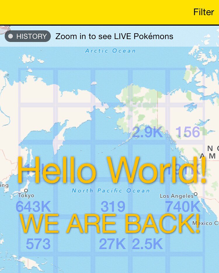 PokenetGo's tweet image. CHEERS! After 12 hours battle, we bring the realtime map back to you finally! Love you all! #pokemongo #pokenet
