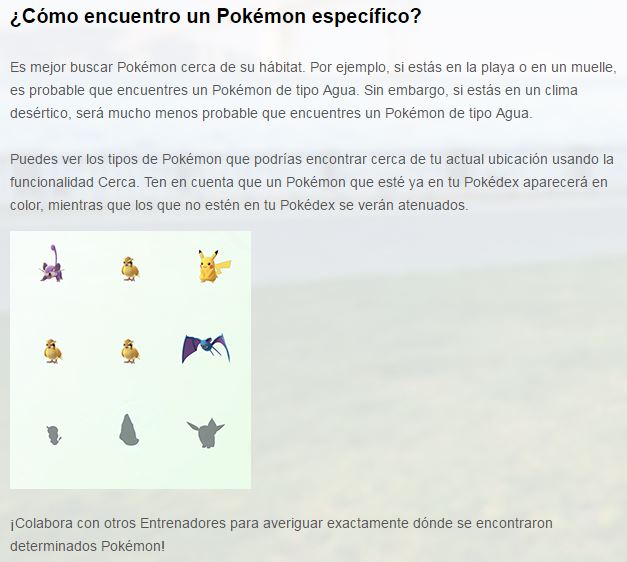 PokeGoSpainCom's tweet photo. La web de #PokemonGO se actualiza con la imagen del tracker sin las huellas de proximidad. https://t.co/DxxGkVoGdP