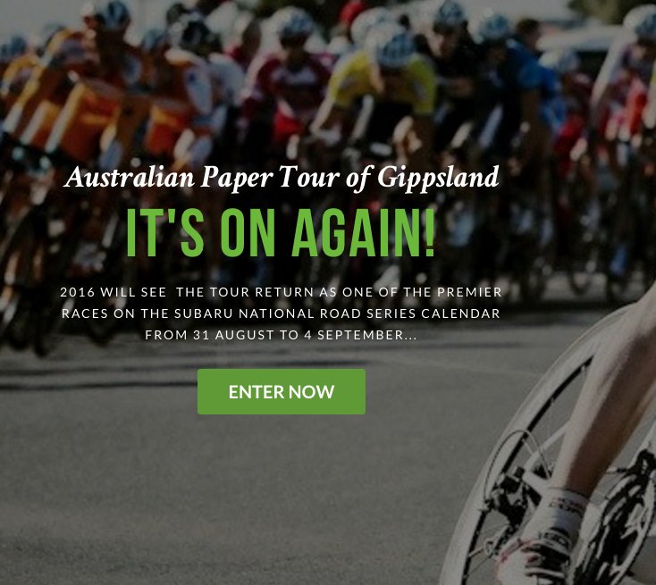 The Tour of Gippsland is back!! #NRS16 Team entries &amp; info here >> goo.gl/b457ni