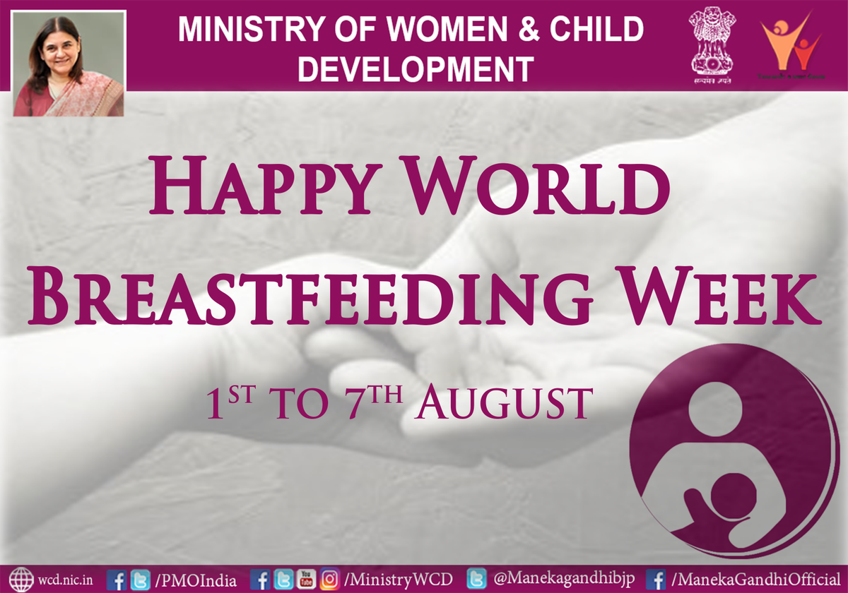 MinistryWCD's tweet photo. Let’s promote breastfeeding to ensure good health and greater immunity among children. #BreastfeedIndia. https://t.co/c3ens4RgHz