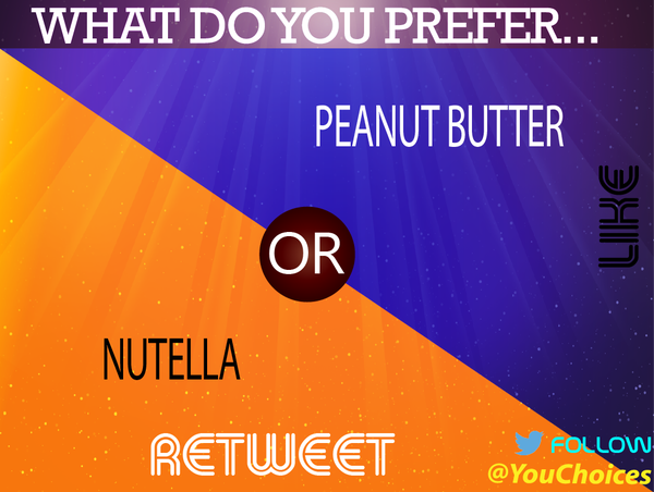 YouChoices's tweet image. Nutella or Peanut butter?