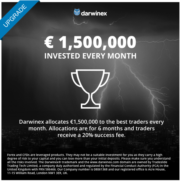 Darwinexchange's tweet photo. BIG NEWS: our DarwinIA challenge is allocating €1,500,000 to the best #traders every month! https://t.co/e8BOVTIDFM https://t.co/Sjr0rOb6WF