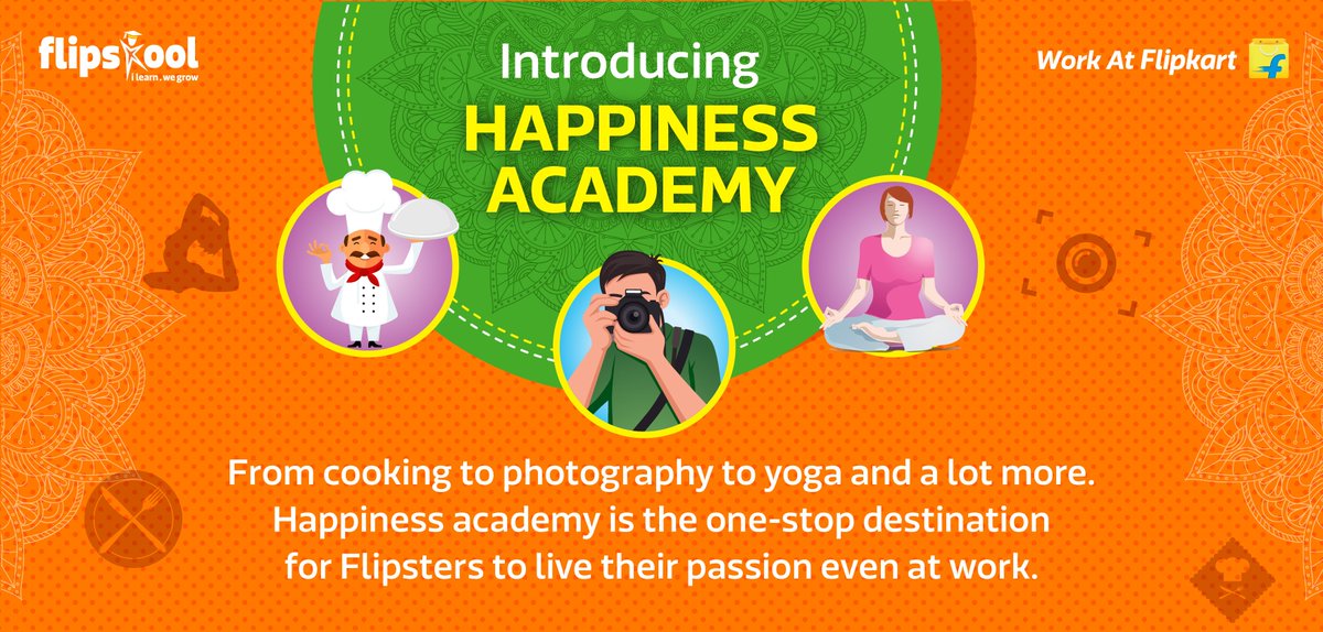 WorkAtFlipkart's tweet photo. Celebrating our employee’s passion at workplace with #HappinessAcademy by #Flipskool. https://t.co/3xX676Zo0r