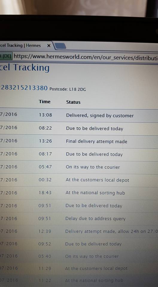 shrig48's tweet photo. @myhermes NOW SAYING ITS BEEN DELEVERED AND SIGNED FOR ON SAT  ME AND OUR STAFF WHERE THERE ALL DAY https://t.co/PttM1lEBAR