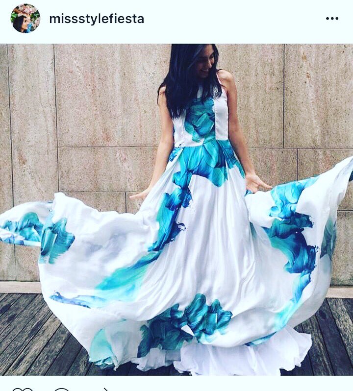 preevindesigns's tweet photo. #FashionBlogger Masoom Minawala of @StyleFiesta looks stunning in our blue smoke print #dress! #Preevin #style https://t.co/jLb8xrao49