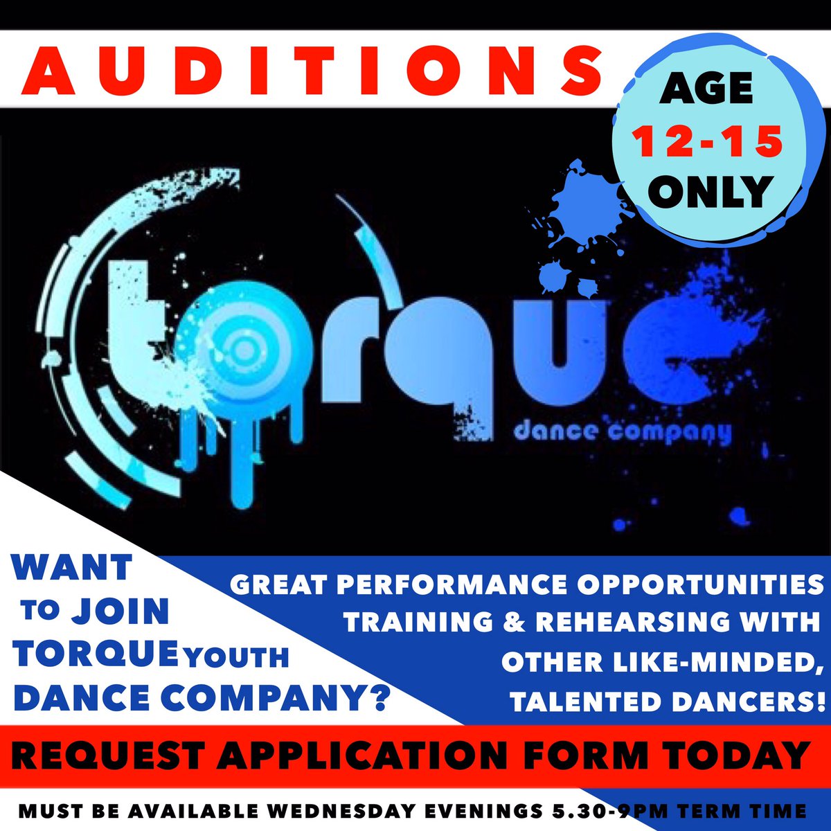 TorqueDance's tweet image. ‼️ A U D I T I O N S ‼️
Find out more &amp;amp; request application form NOW. DM/email torquedancecompany@gmail.com
